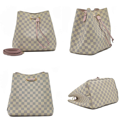 $2550 2019 Louis Vuitton Damier Azur Neonoe MM Eau De Rose SP1159