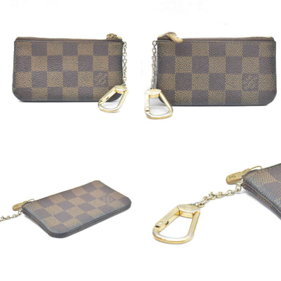 Louis Vuitton Damier Pochette Cles Wallet Coin Purse Brown CA0037
