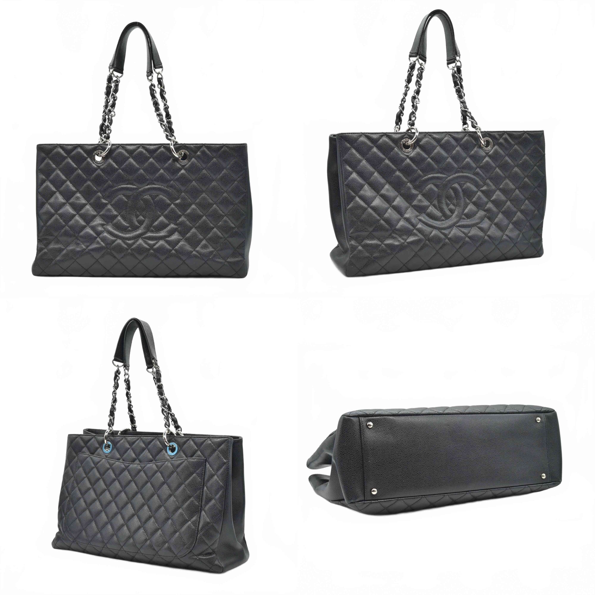 Chanel Caviar Quilted XL Grand Shopping Tote GST Black