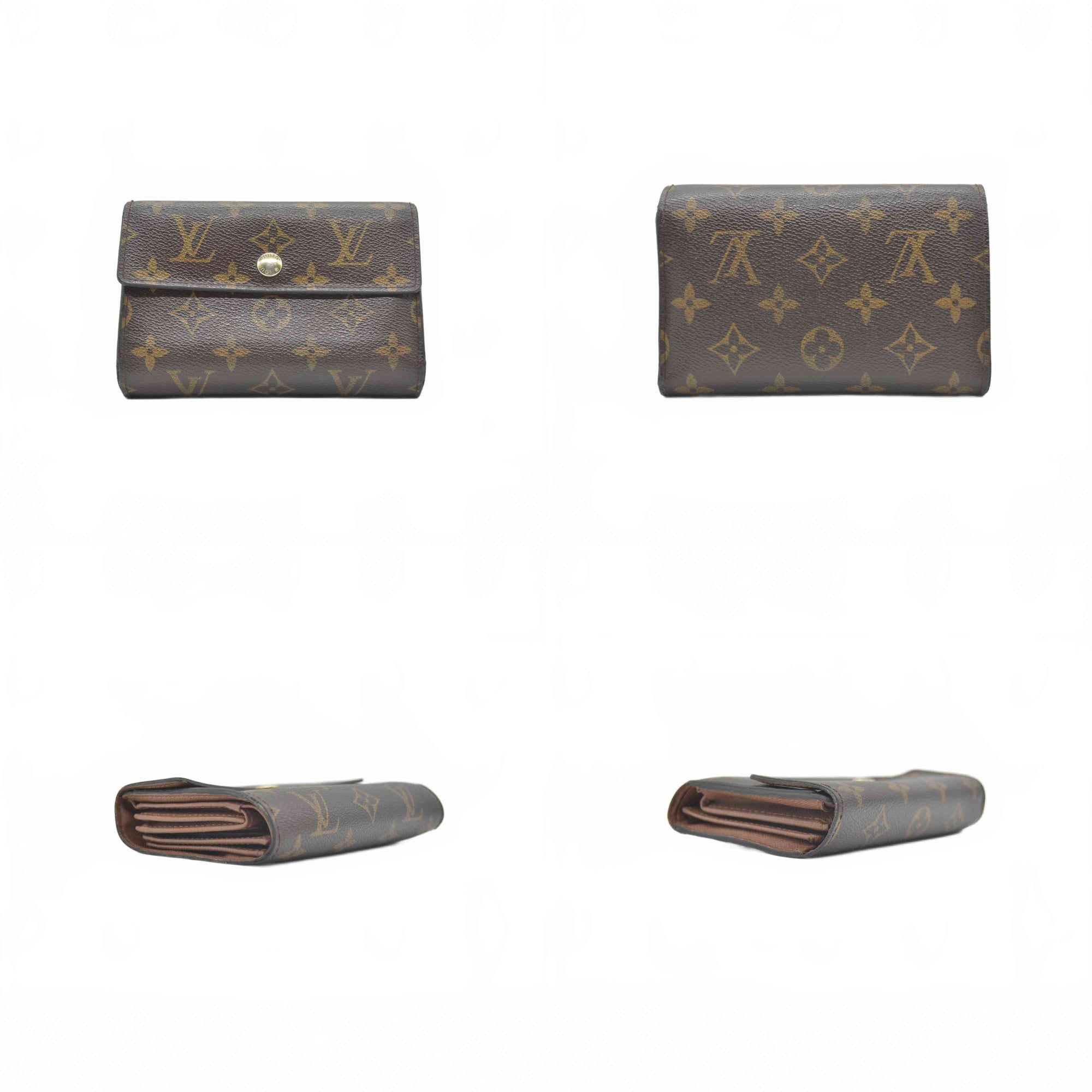 $550 2008 Louis Vuitton Monogram Porte Tresor Etui Papiers Wallet CA4098