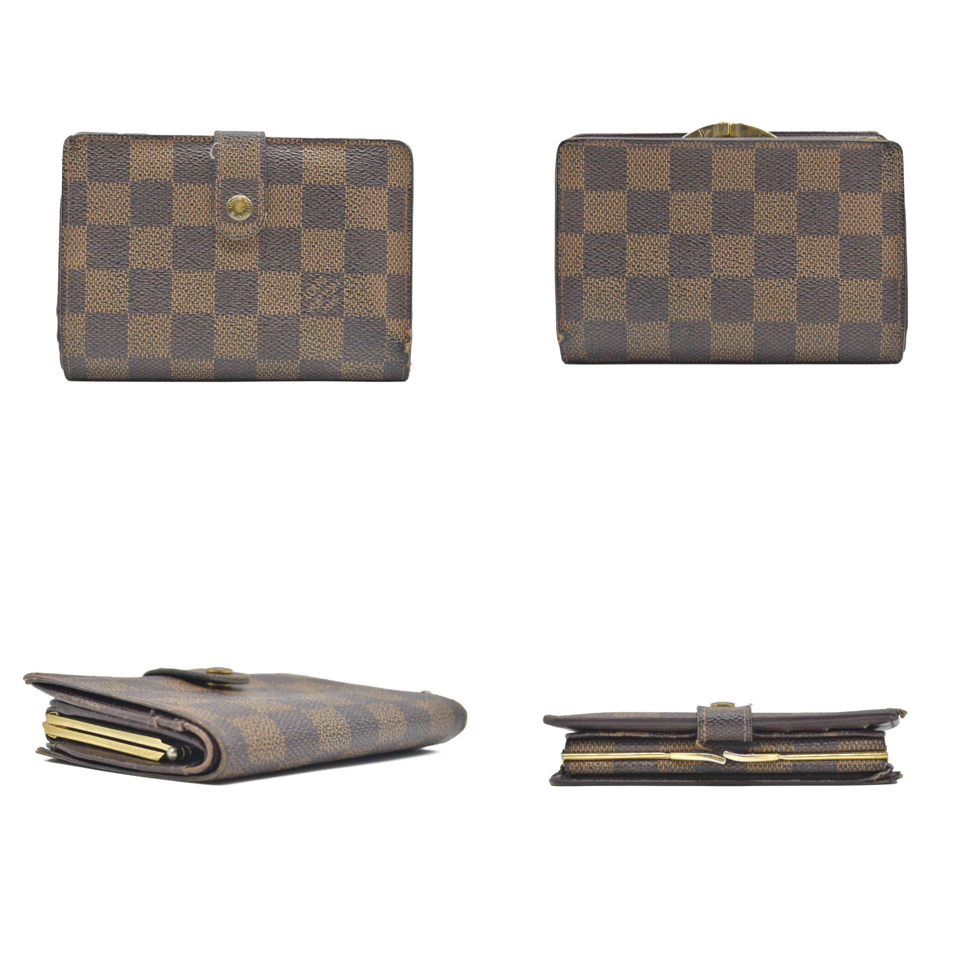$750 2002 Louis Vuitton Damier Porte Monnaie Billets Viennois Bifold Wallet MI0062