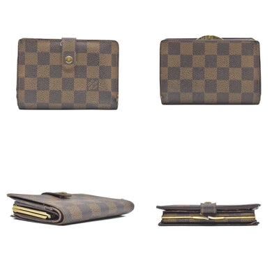 $750 2002 Louis Vuitton Damier Porte Monnaie Billets Viennois Bifold Wallet MI0062