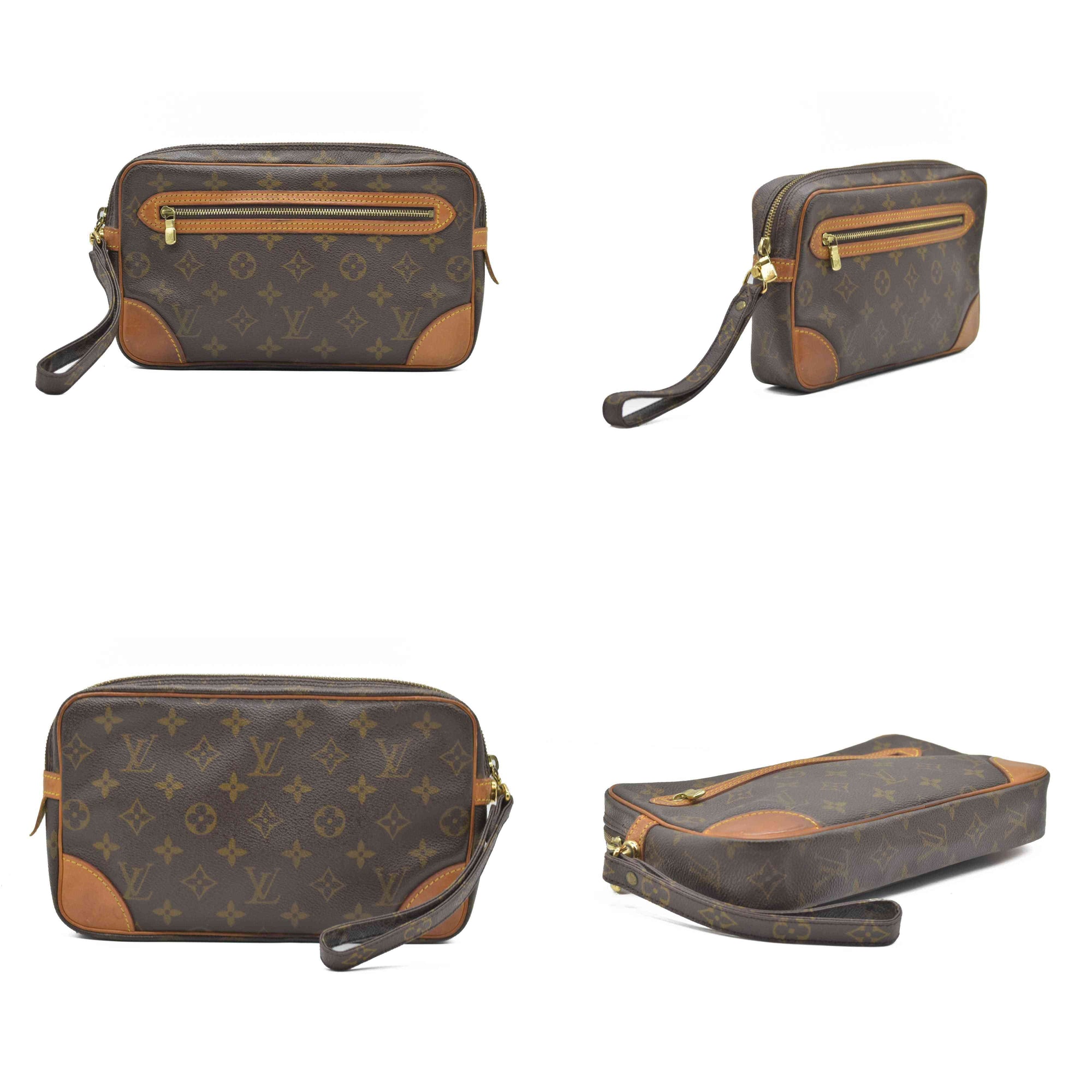 $690 LOUIS VUITTON Monogram Marly Dragonne GM Clutch Bag