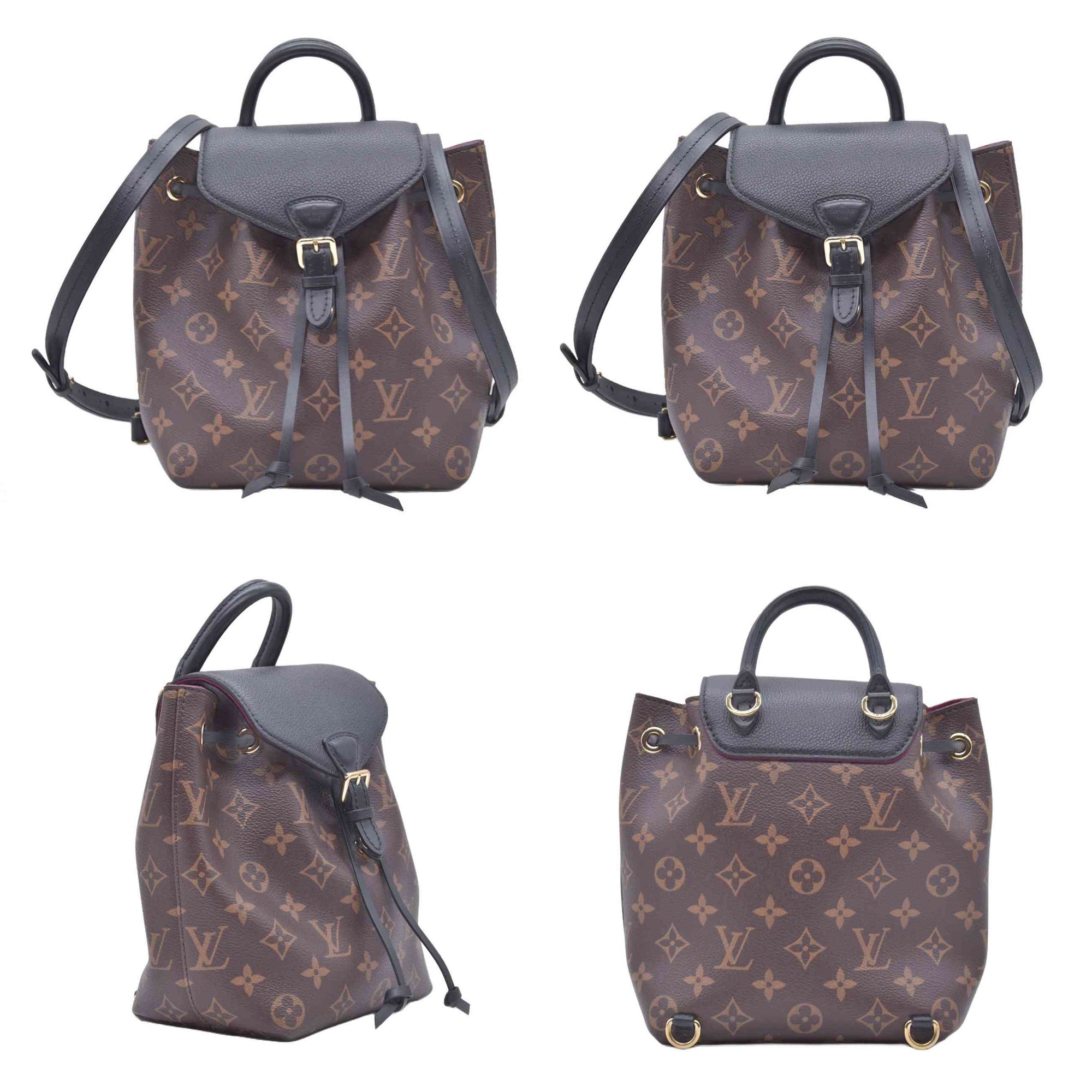 $3200 Louis Vuitton Monogram BB Montsouris NM Backpack Black