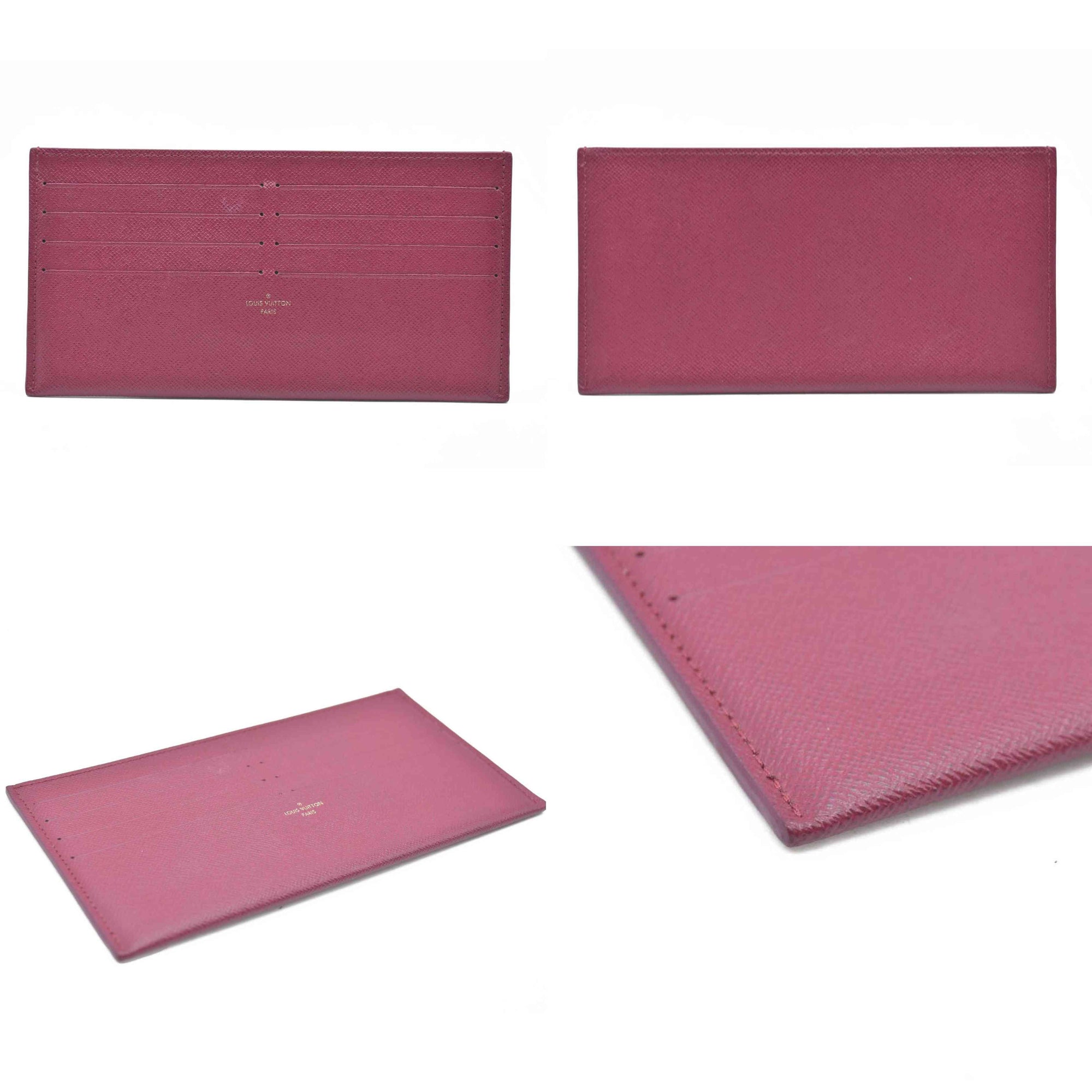 Louis Vuitton  Calfskin Pochette Felicie Card Holder Insert Fuchsia
