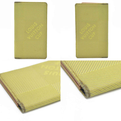 $510 Louis Vuitton  Damier Geant Americas Cup Card Holder Wallet Yellow