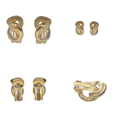 $300 Christian Dior Gold Tone Chain-Link Clip-On Earrings CONSIGNMENT