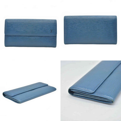 $850 1994 Louis Vuittion Epi Sarah Wallet Blue BA1904 CONSIGNMENT