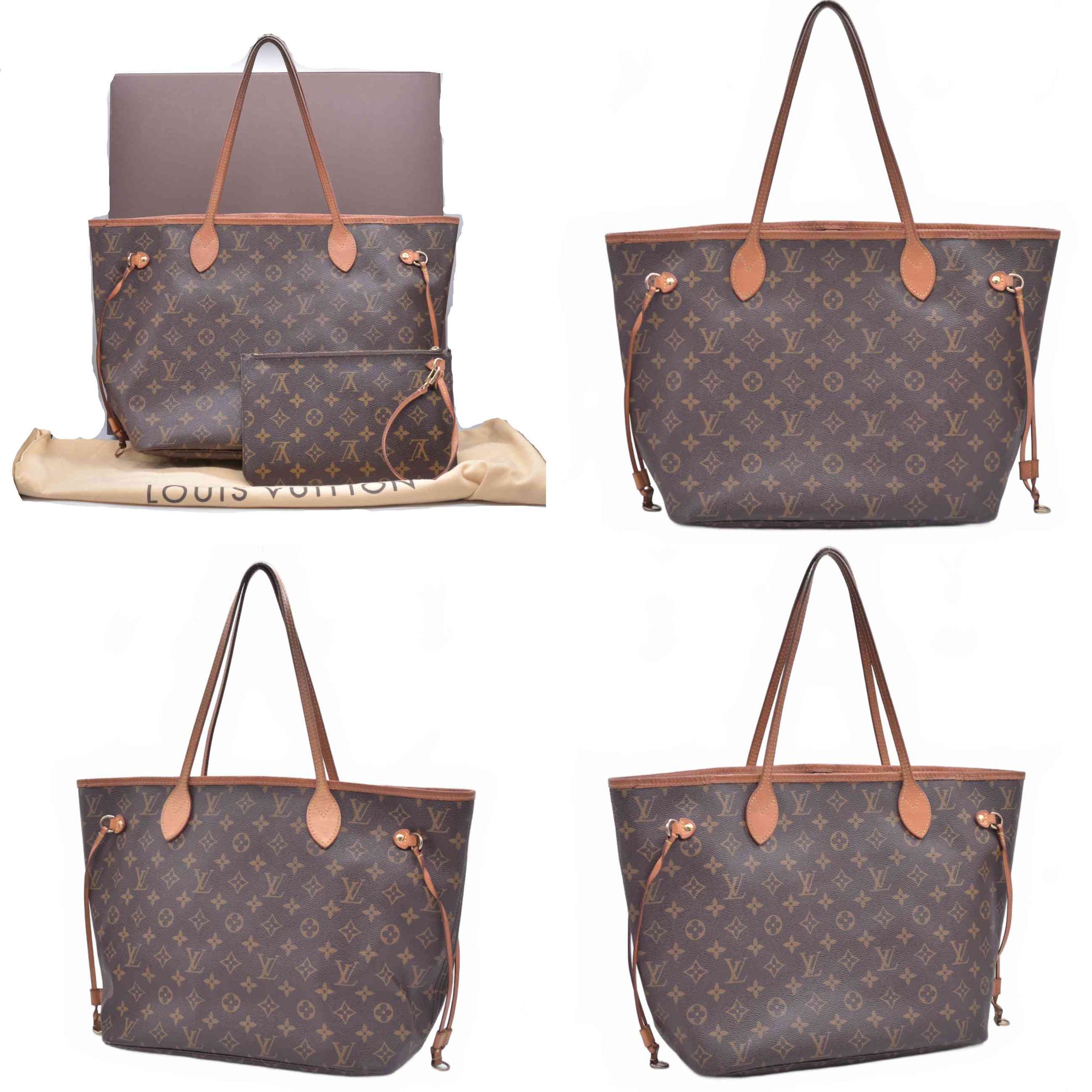 $2310 2014 Louis Vuitton Monogram Neverfull MM with Pouch 10021109 SR2134