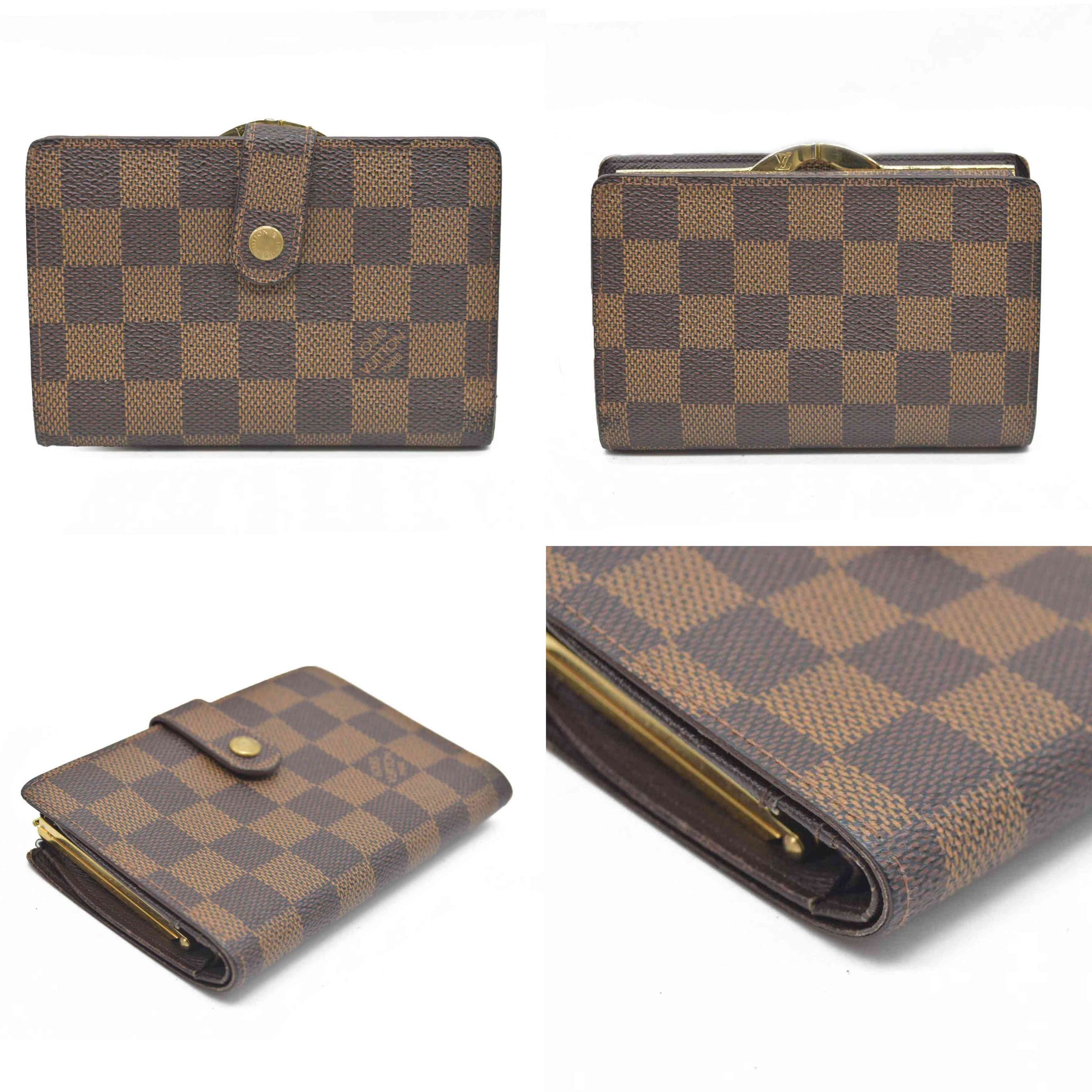 $675 Louis Vuitton Damier Porte Monnaie Billets Viennois Bifold Wallet MI1926