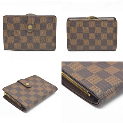 $675 Louis Vuitton Damier Porte Monnaie Billets Viennois Bifold Wallet MI1926