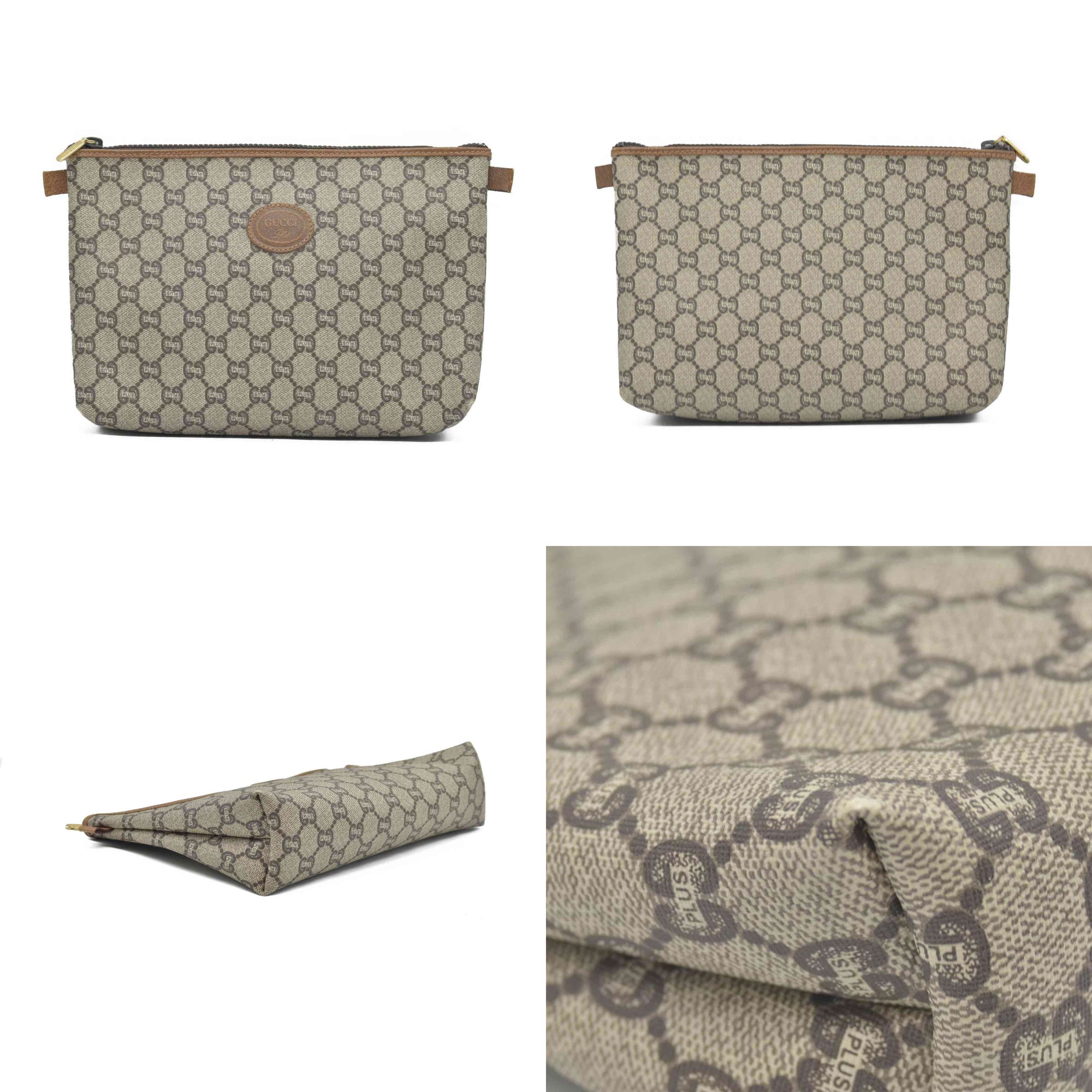 Gucci GG Gucci Plus PVC Leather Pouch Clutch Bag