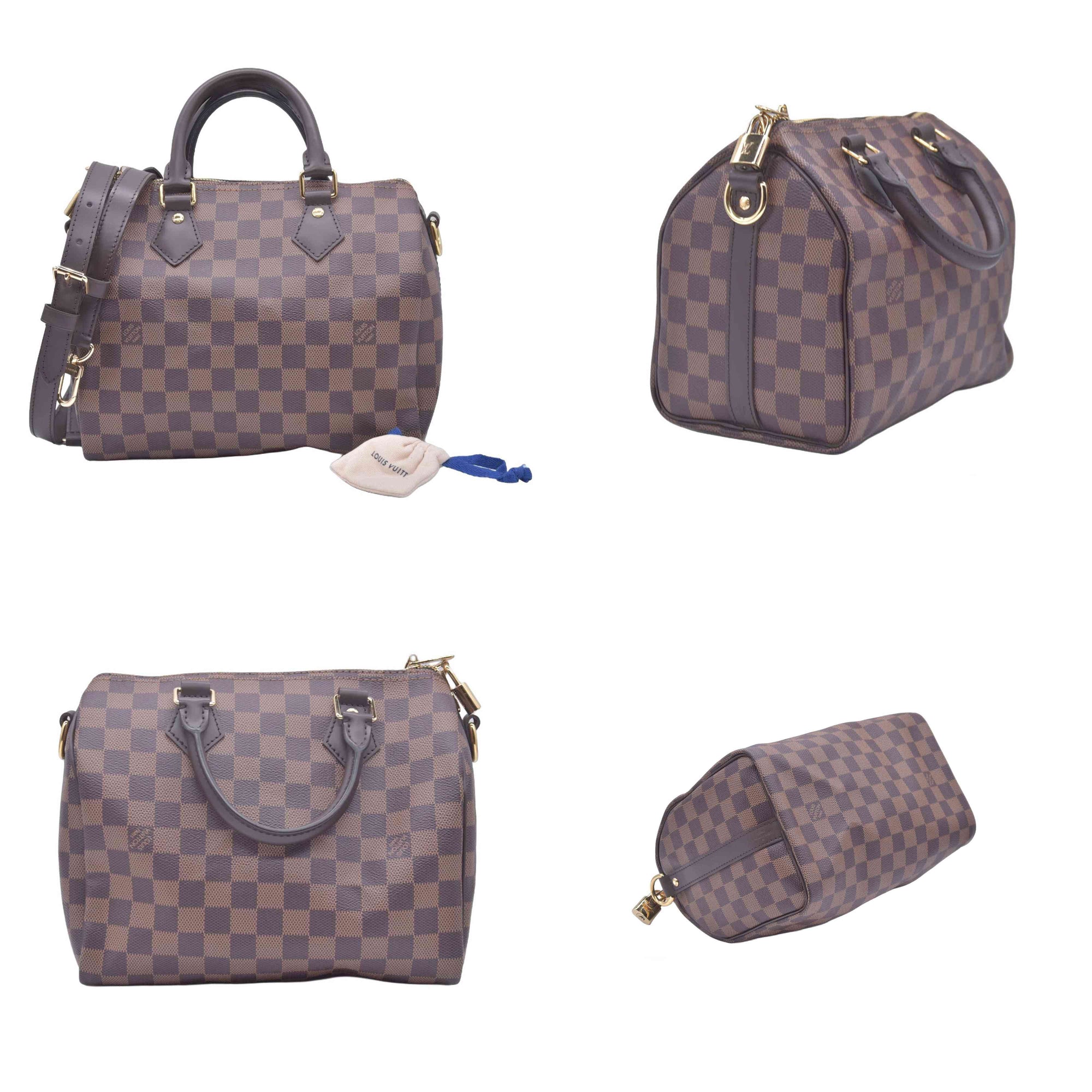 $1980 Louis Vuitton Damier Ebene Speedy Bandouliere 25 RFID
