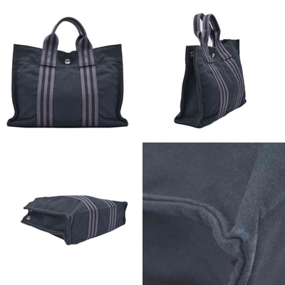 $780 HERMES Toile Fourre Tout PM Black CONSIGNMENT 10021191