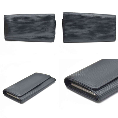 AUCTION $320 Louis Vuitton Epi Multicles 4 Key Ring Holder Black CA1015