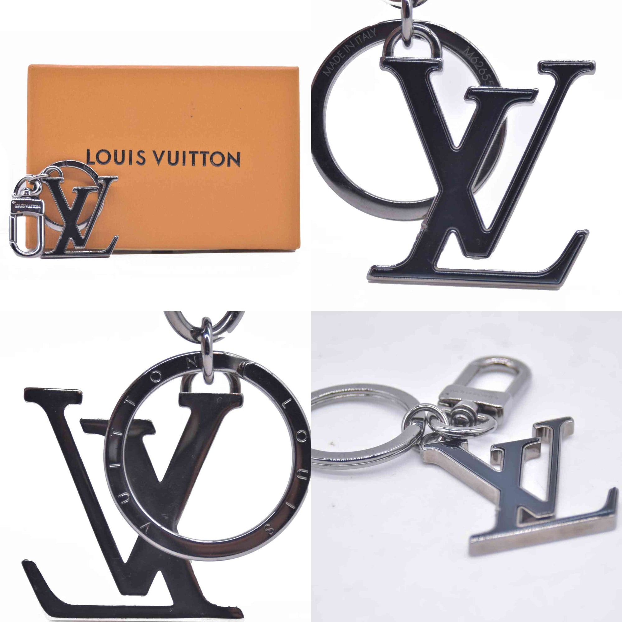 $480 Louis Vuitton LV Chromatic Bag Charm and Key Holder Metal with Inlay CONSIGNMENT