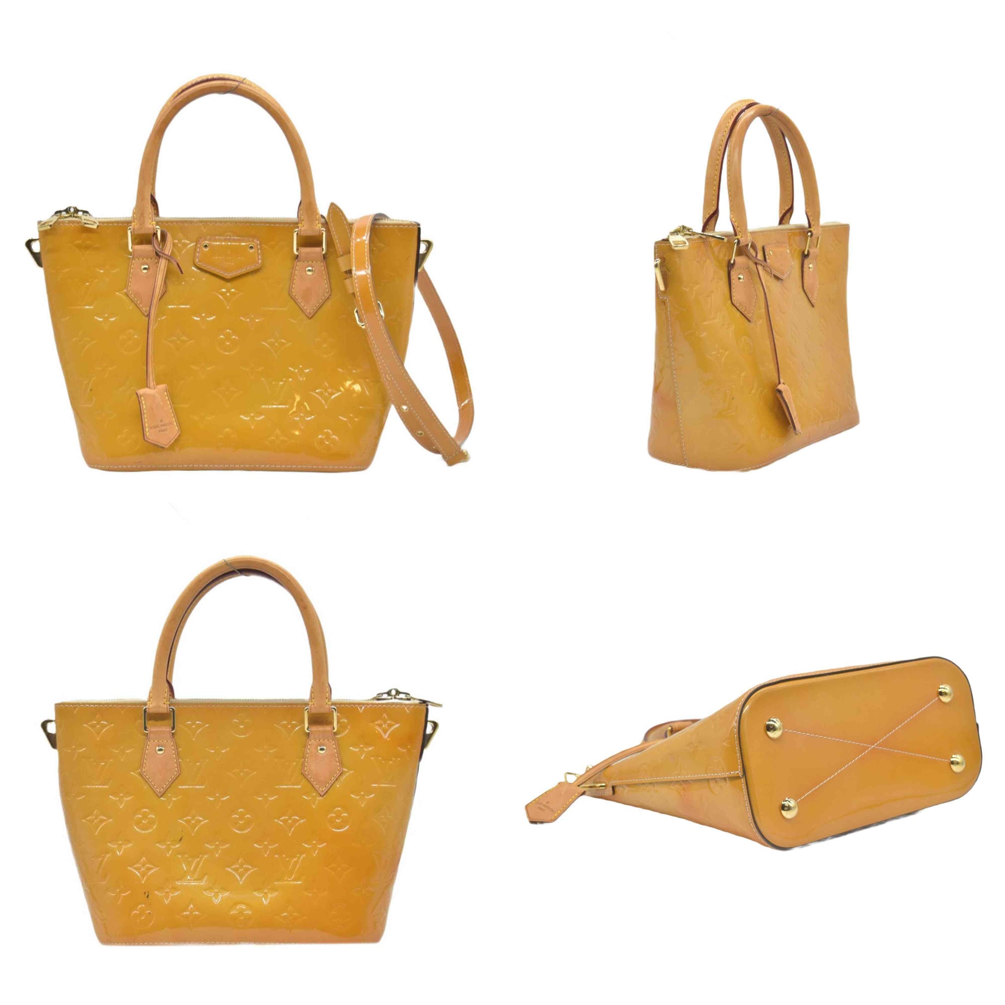 $1560 2014 LOUIS VUITTON Vernis Montebello PM Dune DR2194