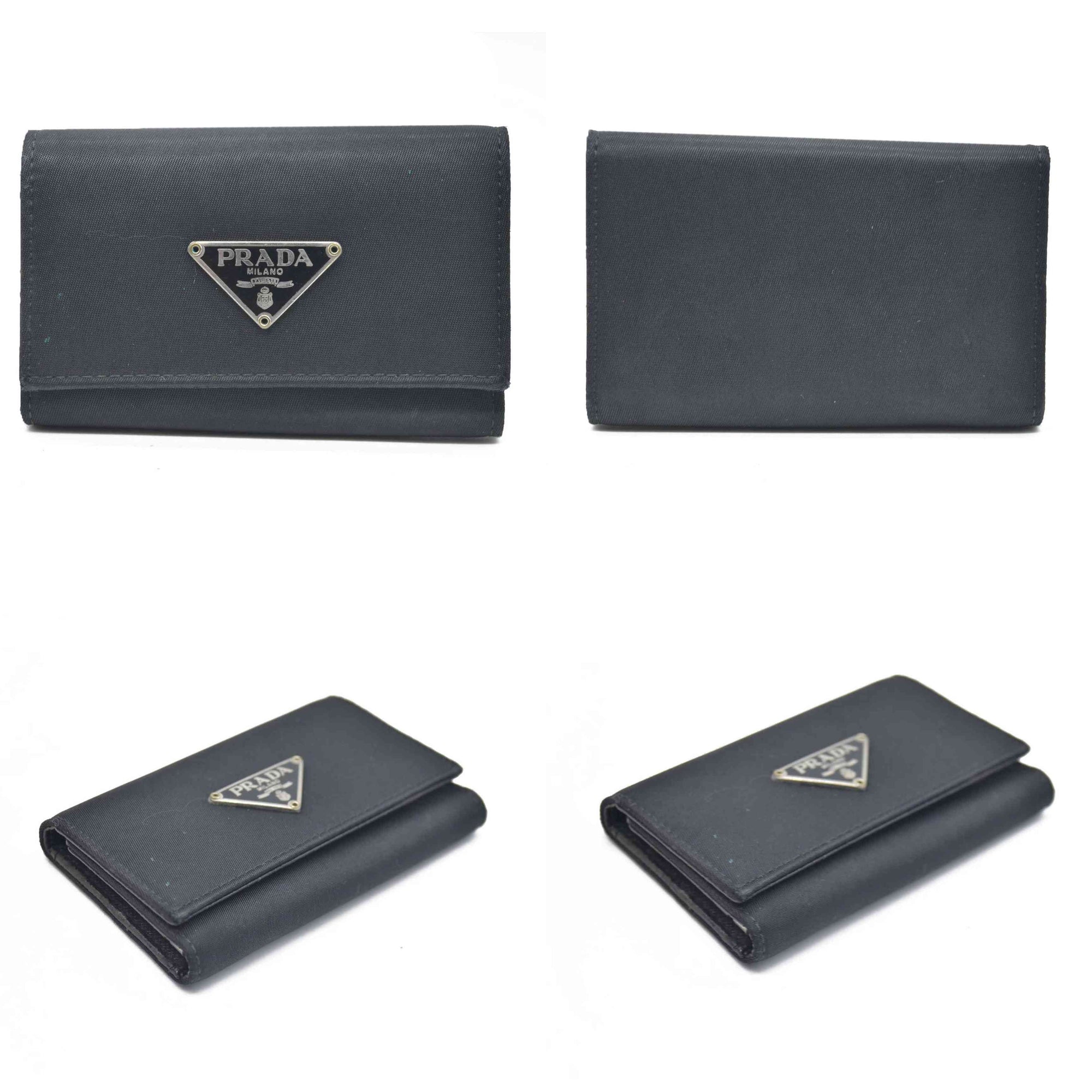 Prada Black Saffiano Leather Key Case Holder
