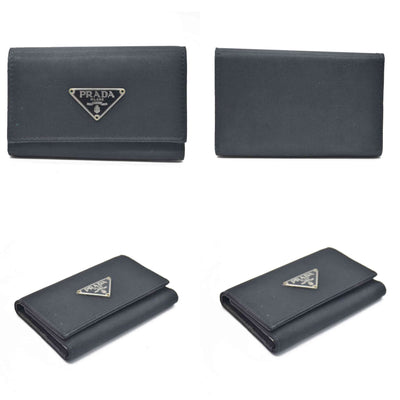 Prada Black Saffiano Leather Key Case Holder