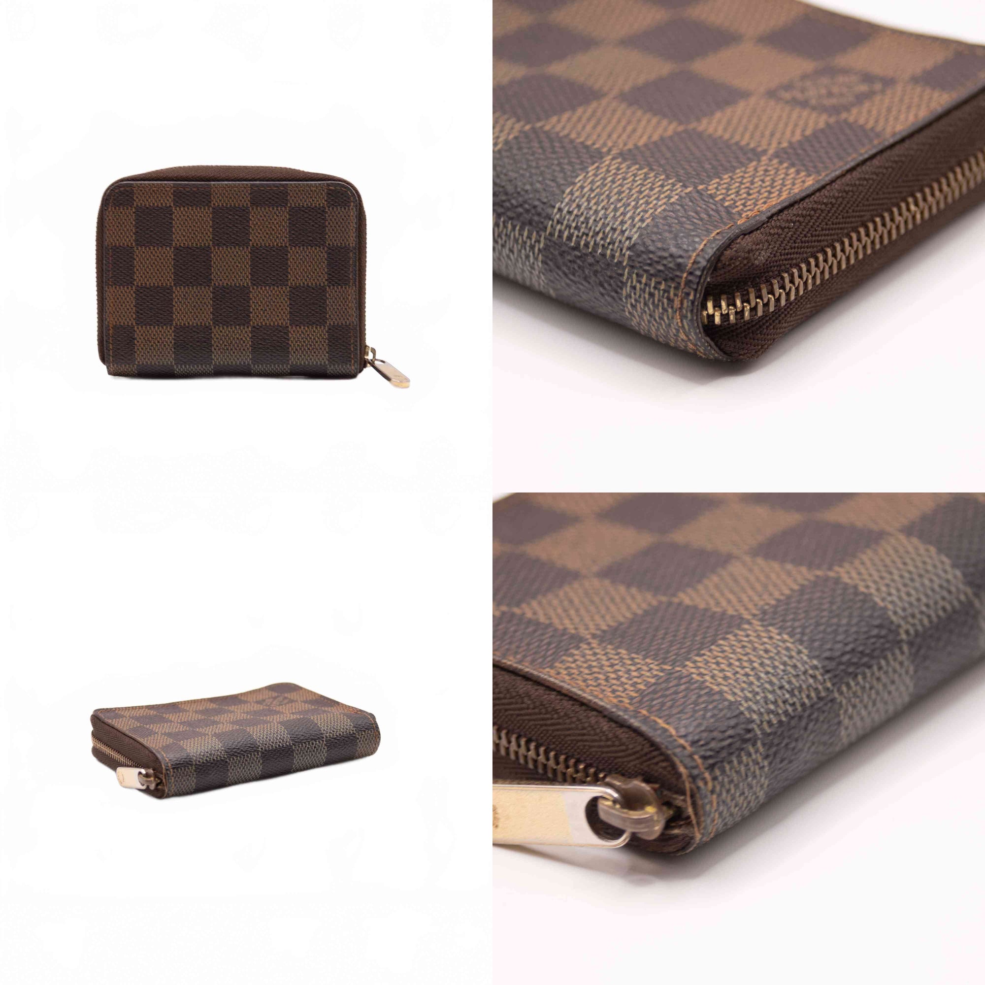 $560 2008 Louis Vuitton Damier Ebene Zippy Coin Purse CT4078