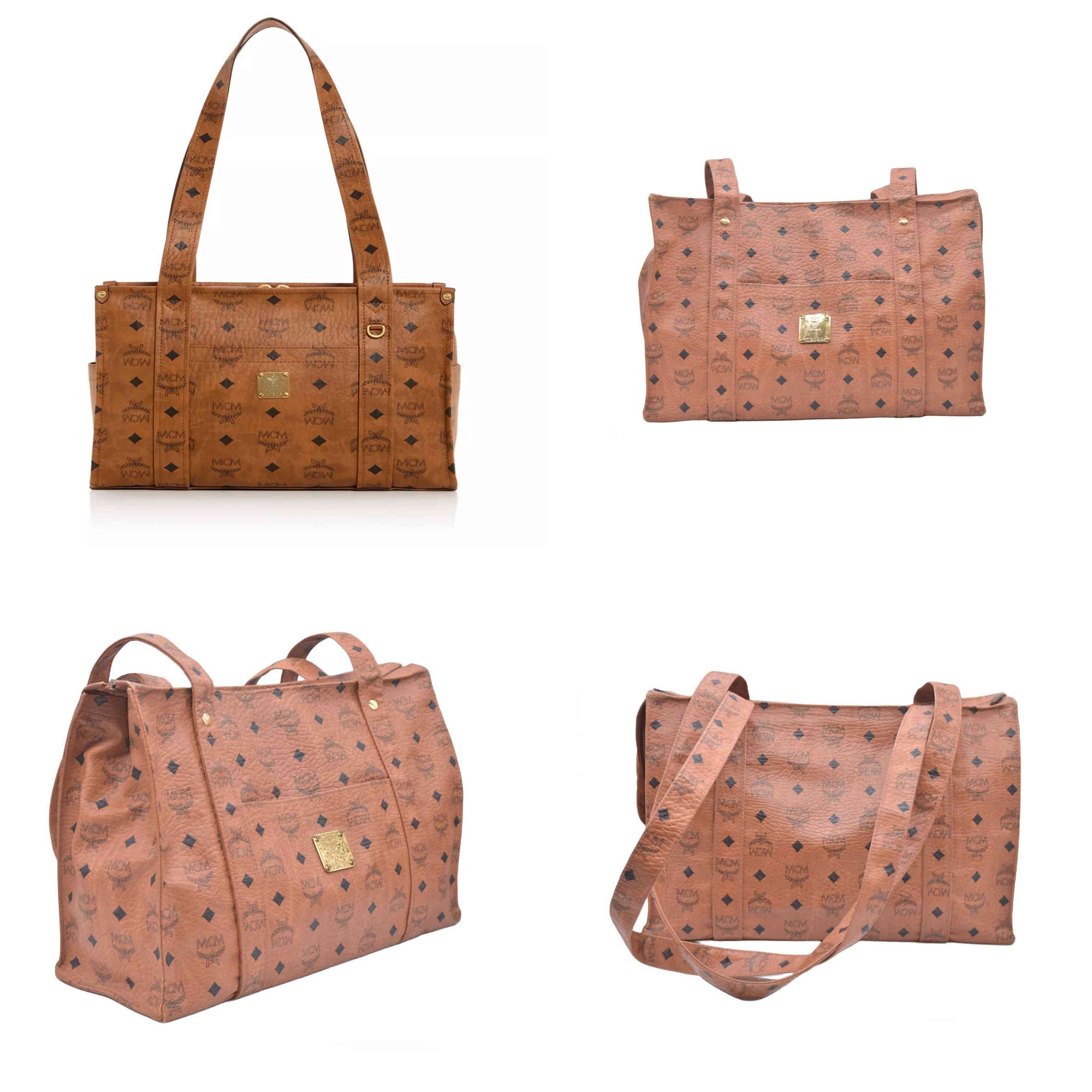 MCM  Logo Monogram Coated Canvas Tote Bag CONSIGNMENT