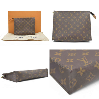 $1290 Louis Vuitton  Monogram Toiletry Pouch 26 Pink RFID