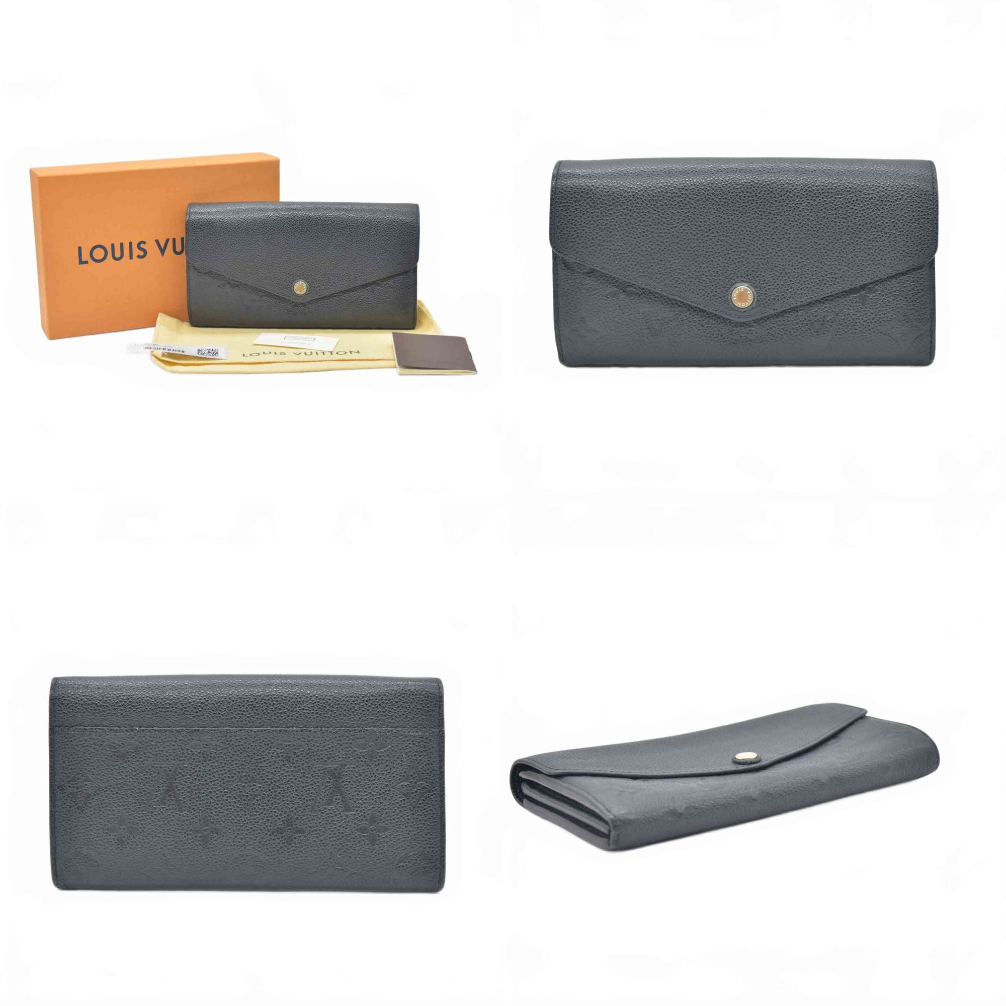 $1060 2016 Louis Vuitton Empreinte Sarah Wallet NM Black CA2116