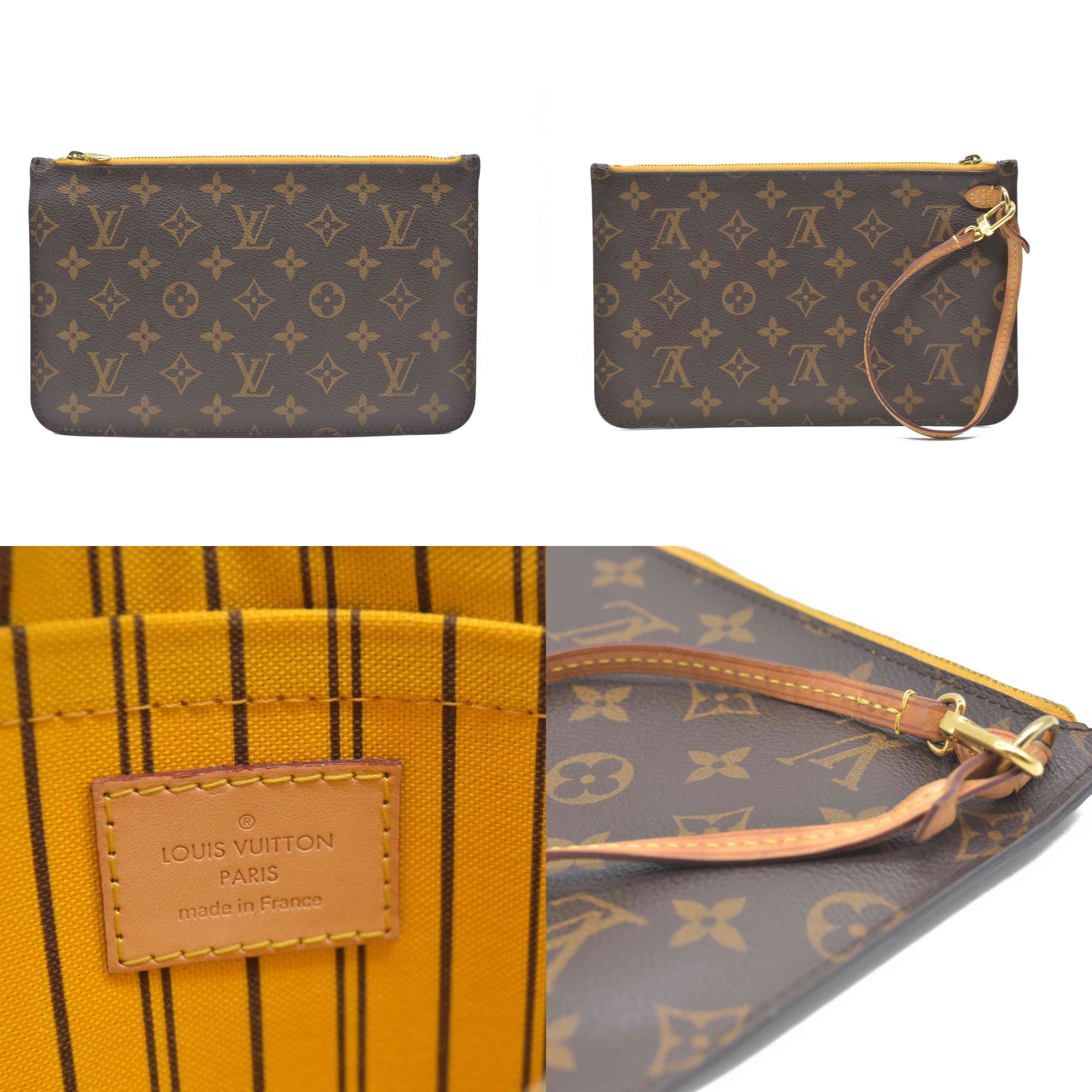AUCTION $600 Louis Vuitton  Monogram Neo Neverfull GM MM Mimosa Pochette TJ4154