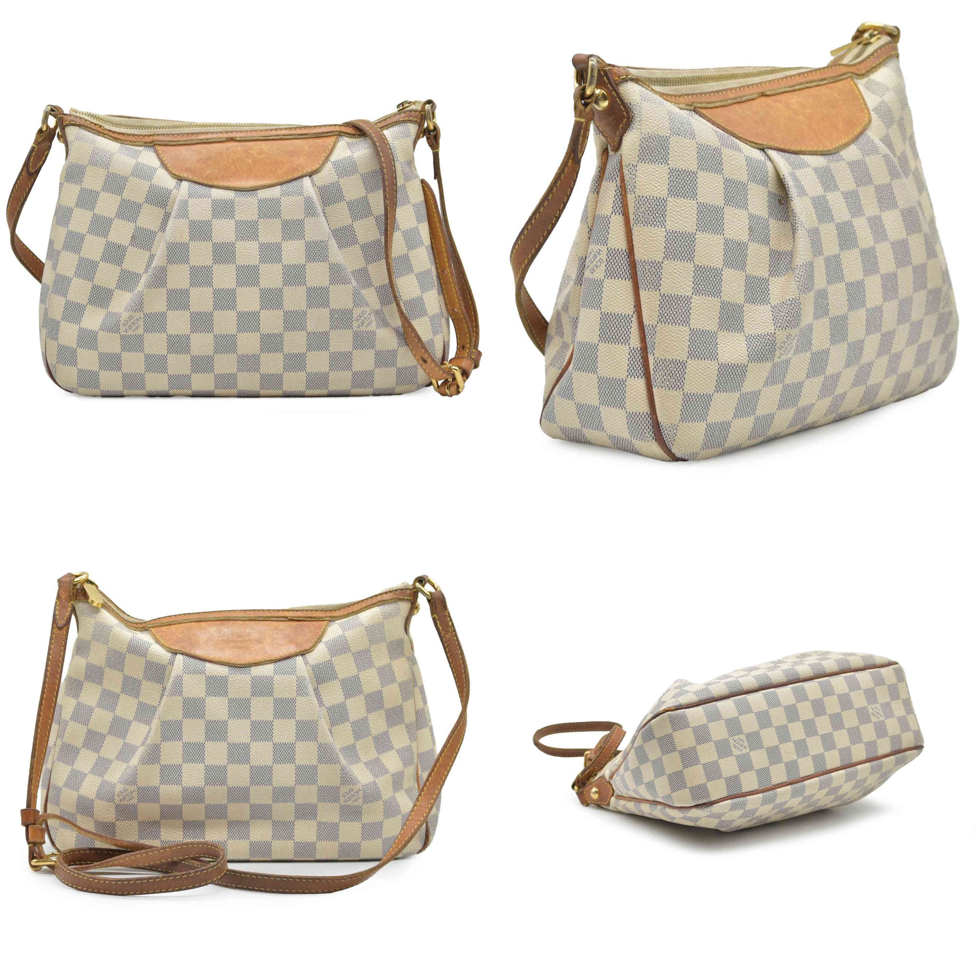 $1270 2012 Louis Vuitton Damier Azur Siracusa PM MI0142