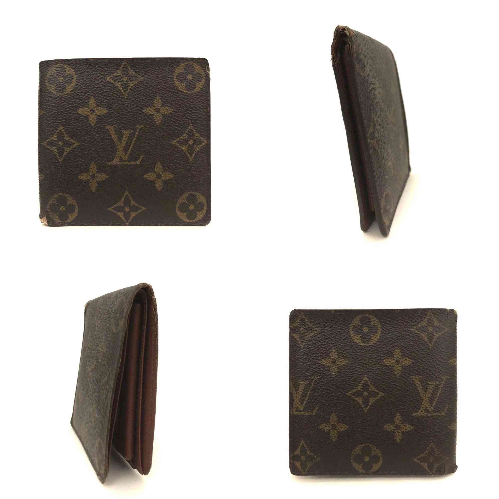 $545 2000 Louis Vuitton Monogram Marco Bifold Wallet Brown SD0021