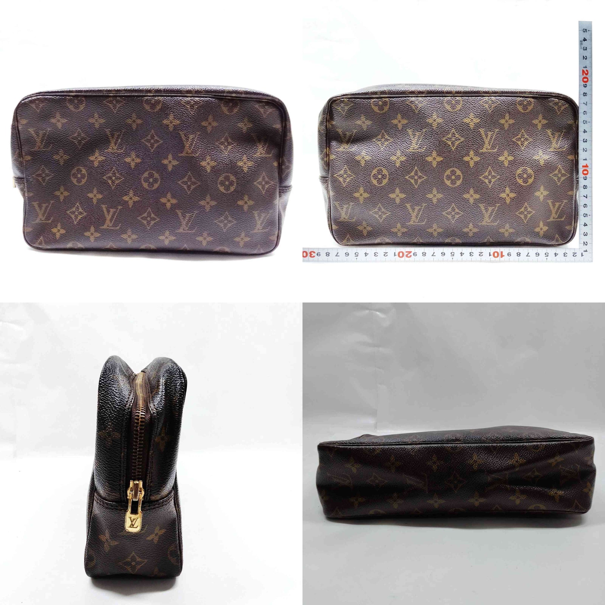 $600 1987 Louis Vuitton Monogram Trousse 28 Toiletry Bag Cosmetic TH872