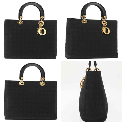 $4900 Christian Dior Nylon Cannage Large Lady Dior Black