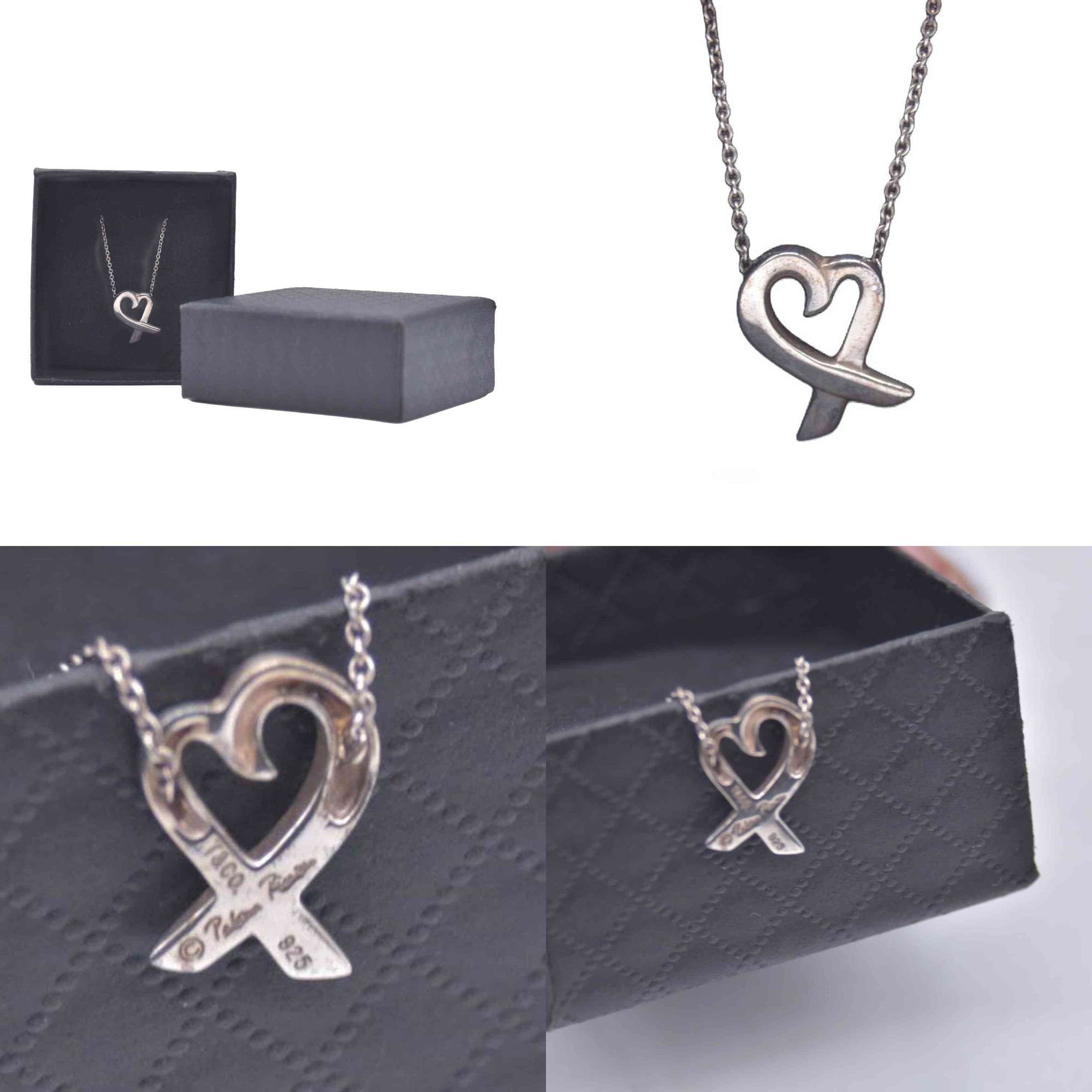 $440 Tiffany & Co. Sterling Silver Paloma Picasso Loving Heart Necklace CONSIGNMENT 10020930