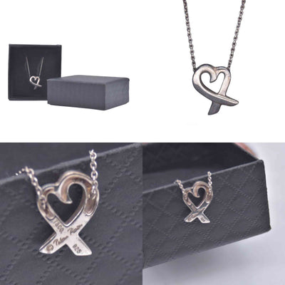$440 Tiffany & Co. Sterling Silver Paloma Picasso Loving Heart Necklace CONSIGNMENT 10020930