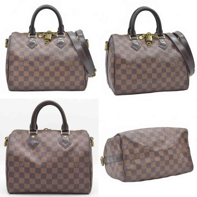 $1980 LOUIS VUITTON Damier Ebene Speedy Bandouliere 25 AA0221