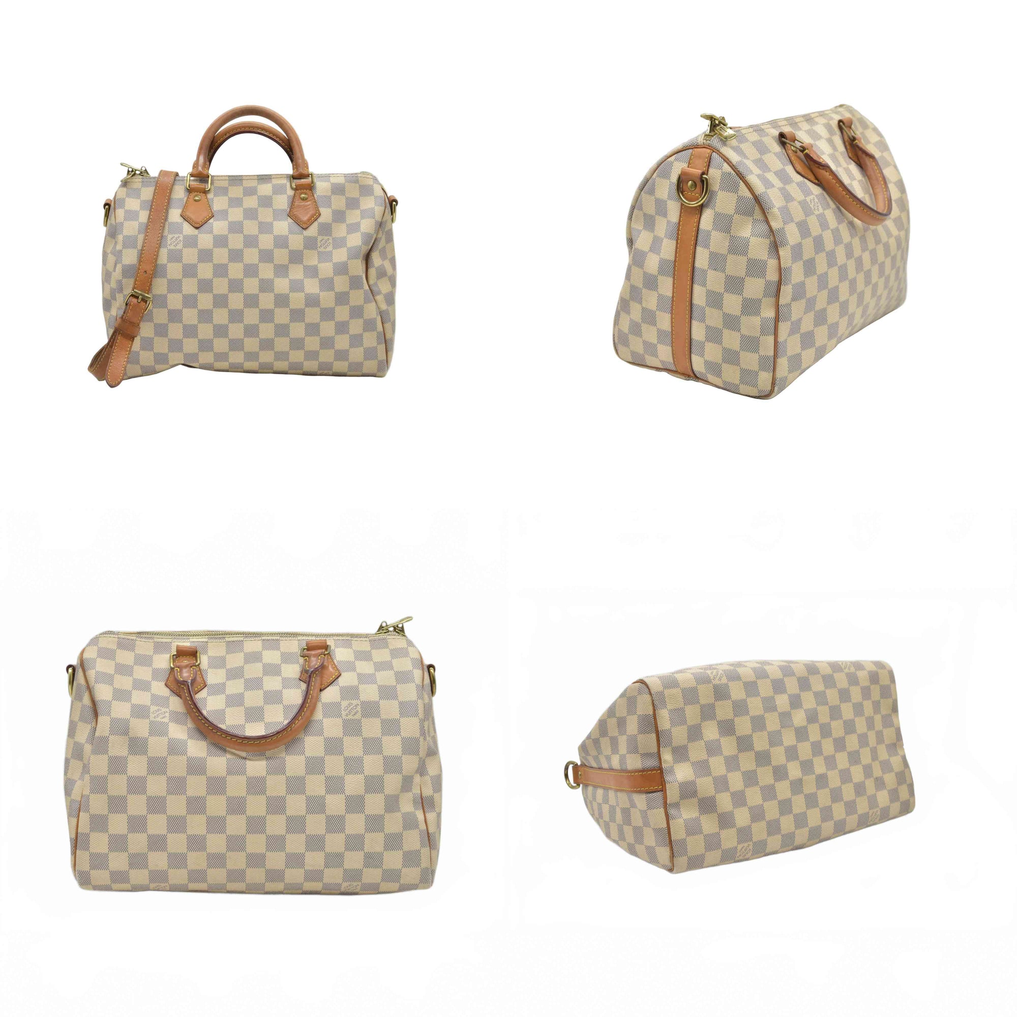 $1980 Louis Vuitton Damier Azur Speedy Bandouliere 30 SP2174