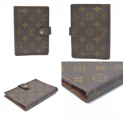$505  Louis Vuitton Monogram Agenda PM Notebook Cover Brown CA0969