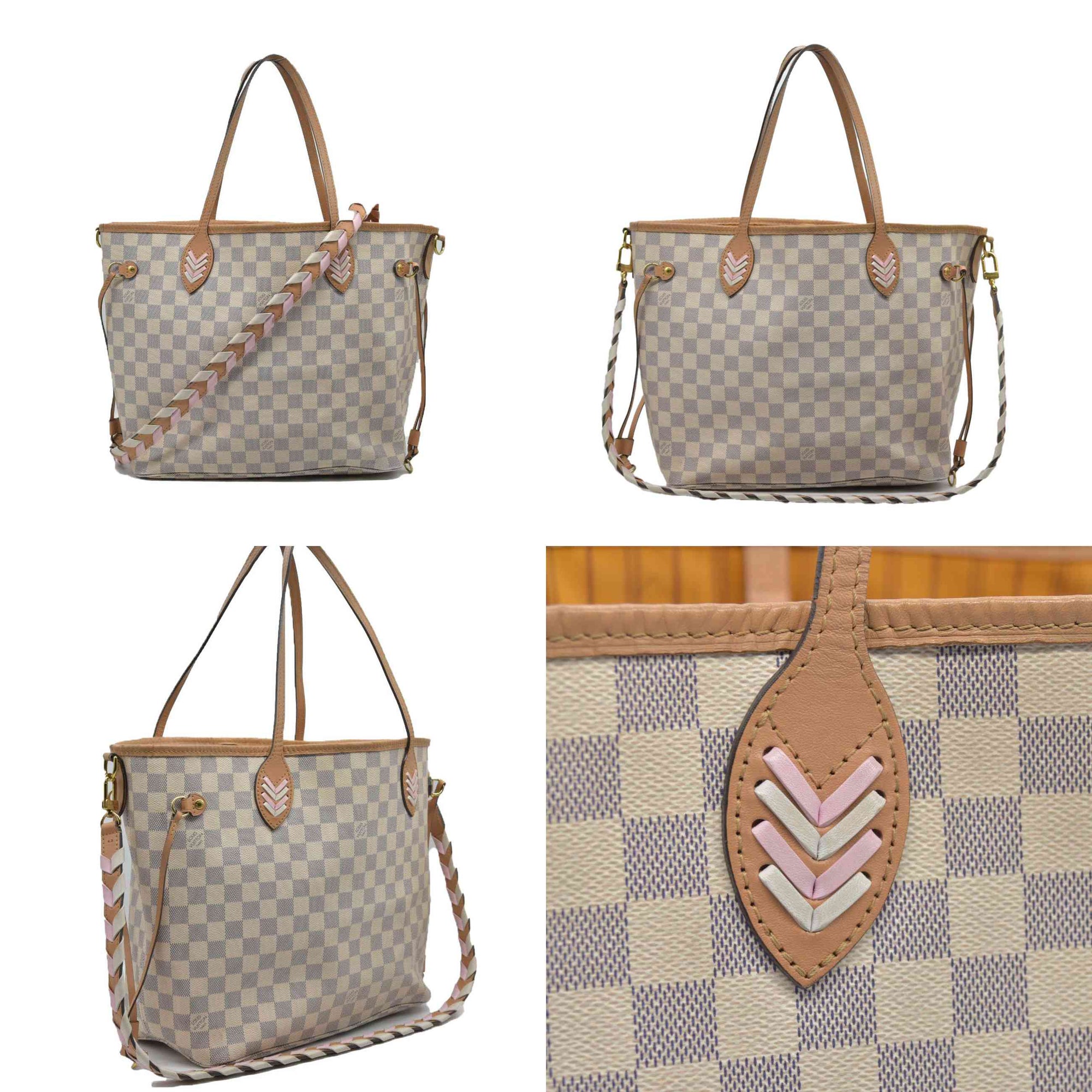 $2030 Louis Vuitton Damier Azur Braided Neverfull MM
