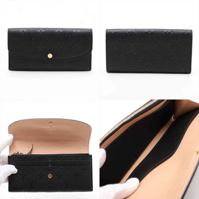 $775 Louis Vuitton Empreinte Portofeuille Emilie Noir Long Wallet 10021119