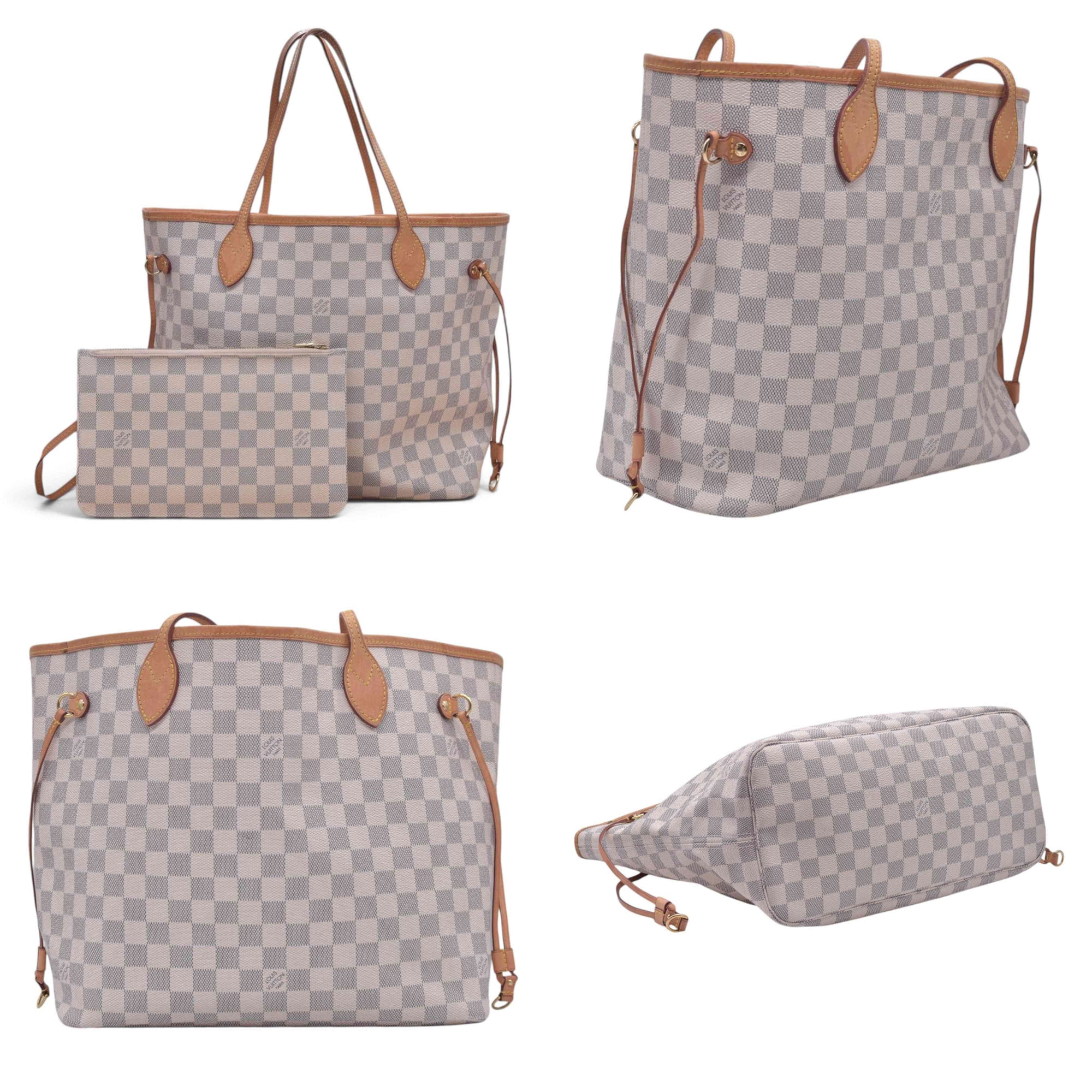 $2240 2017 Louis Vuitton Damier Azur Neverfull MM with Pouch SD0177