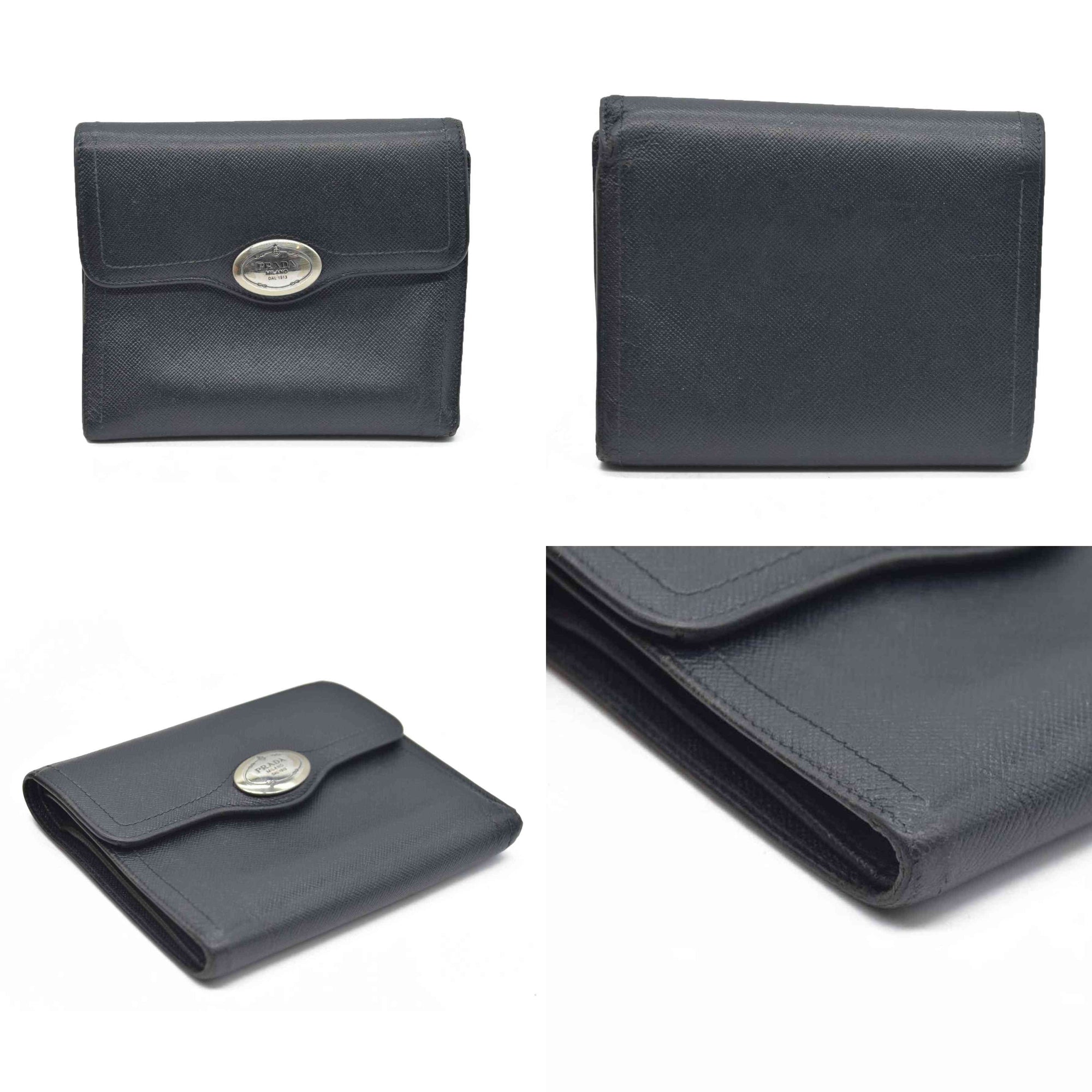 Prada Leather wallet Flap Closure Milano Dal 1913