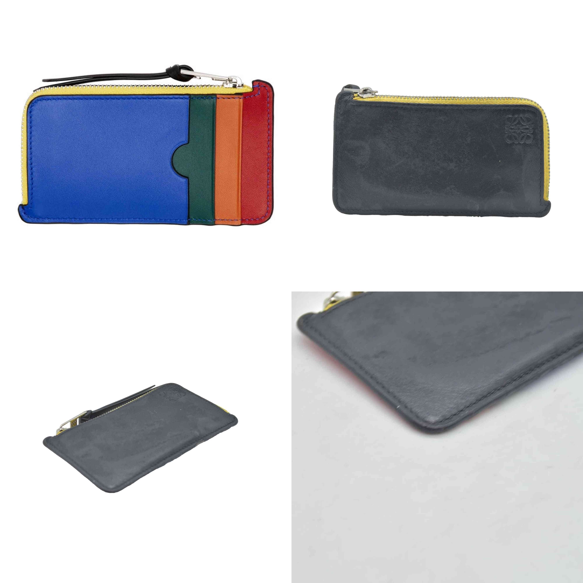 $450 Loewe DAMAGED Black Rainbow Coin Wallet CONSIGNMENT