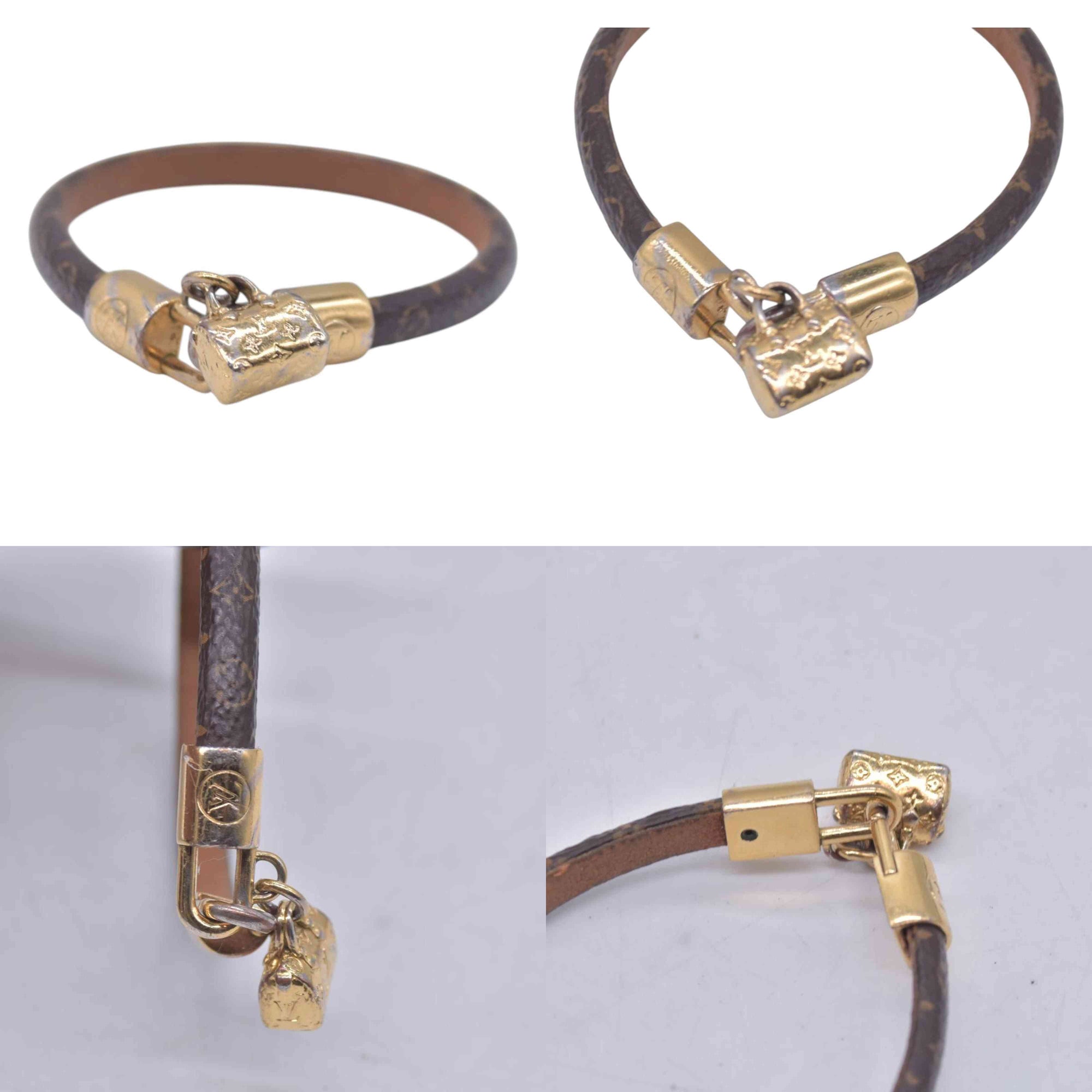$380 LOUIS VUITTON Monogram Keepall Speedy Charm Bracelet Gold CONSIGNMENT 10021646