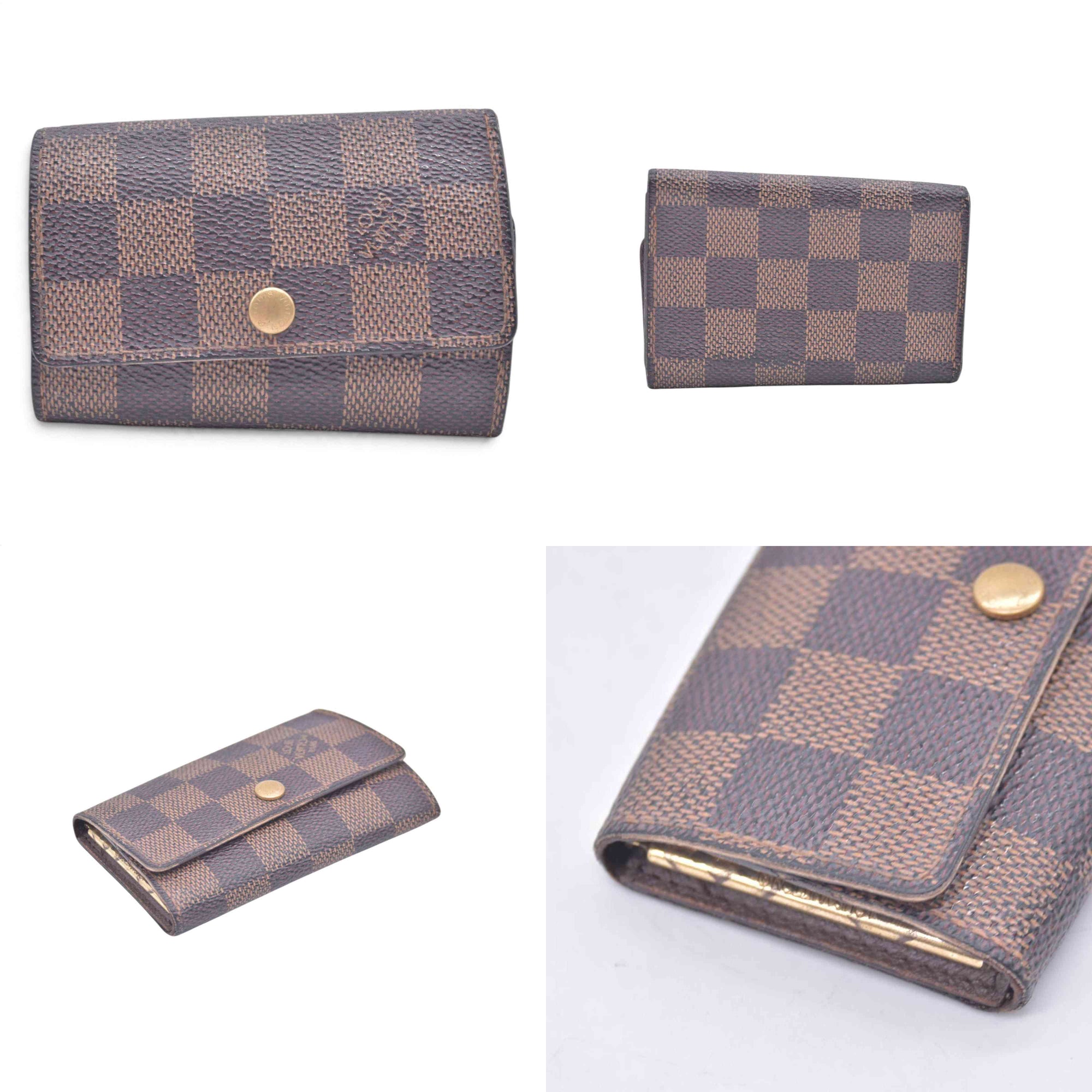 $280 2003 LOUIS VUITTON Damier Ebene 6 Key Holder CT0083 CONSIGNMENT 10021450