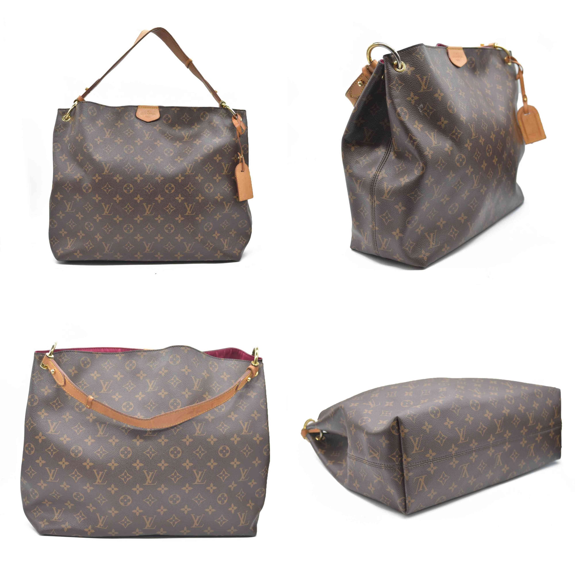 $2160 Louis Vuitton  Monogram Graceful MM Pivoine TX4128