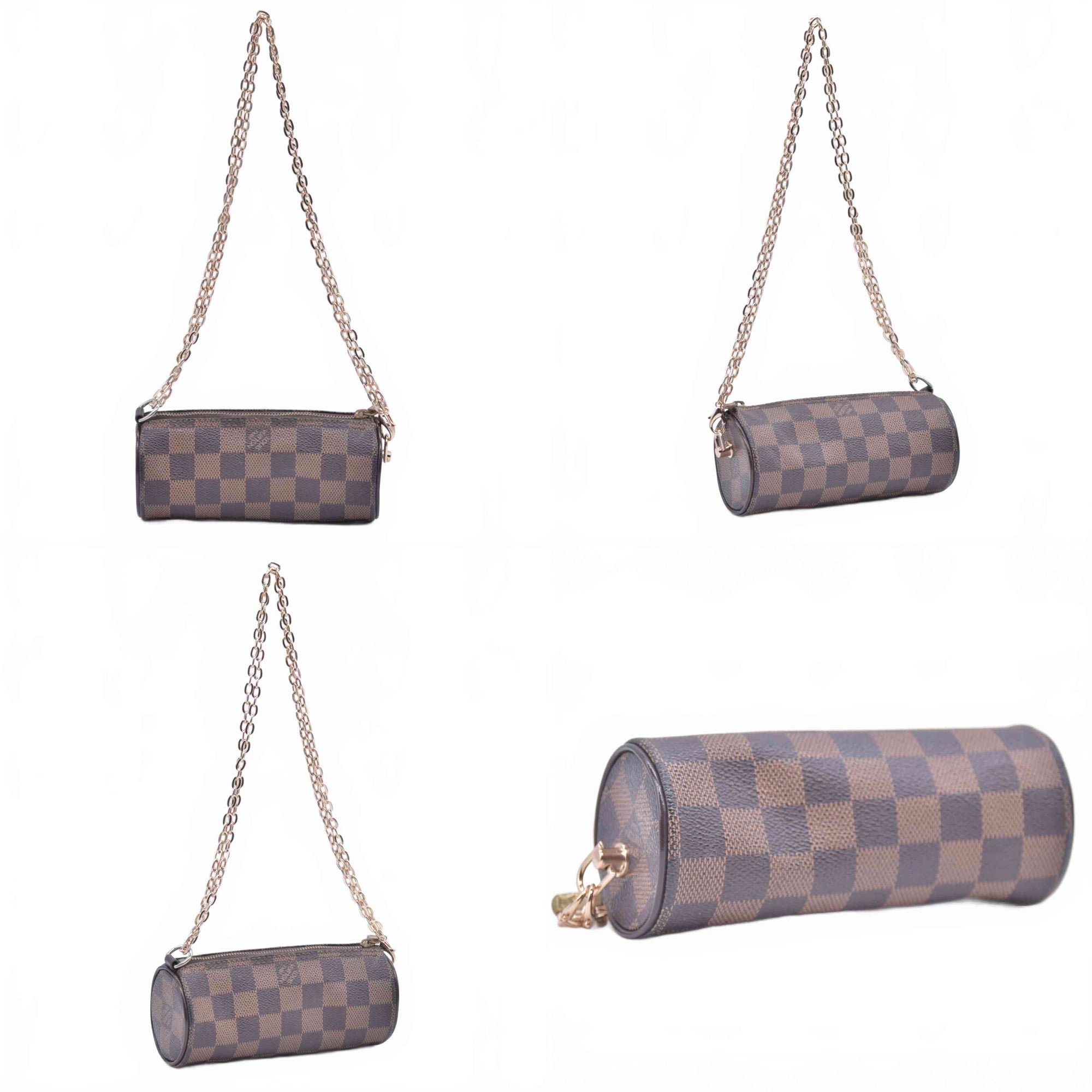 $1560 LOUIS VUITTON Damier Ebene Papillon Pochette MODIFIED