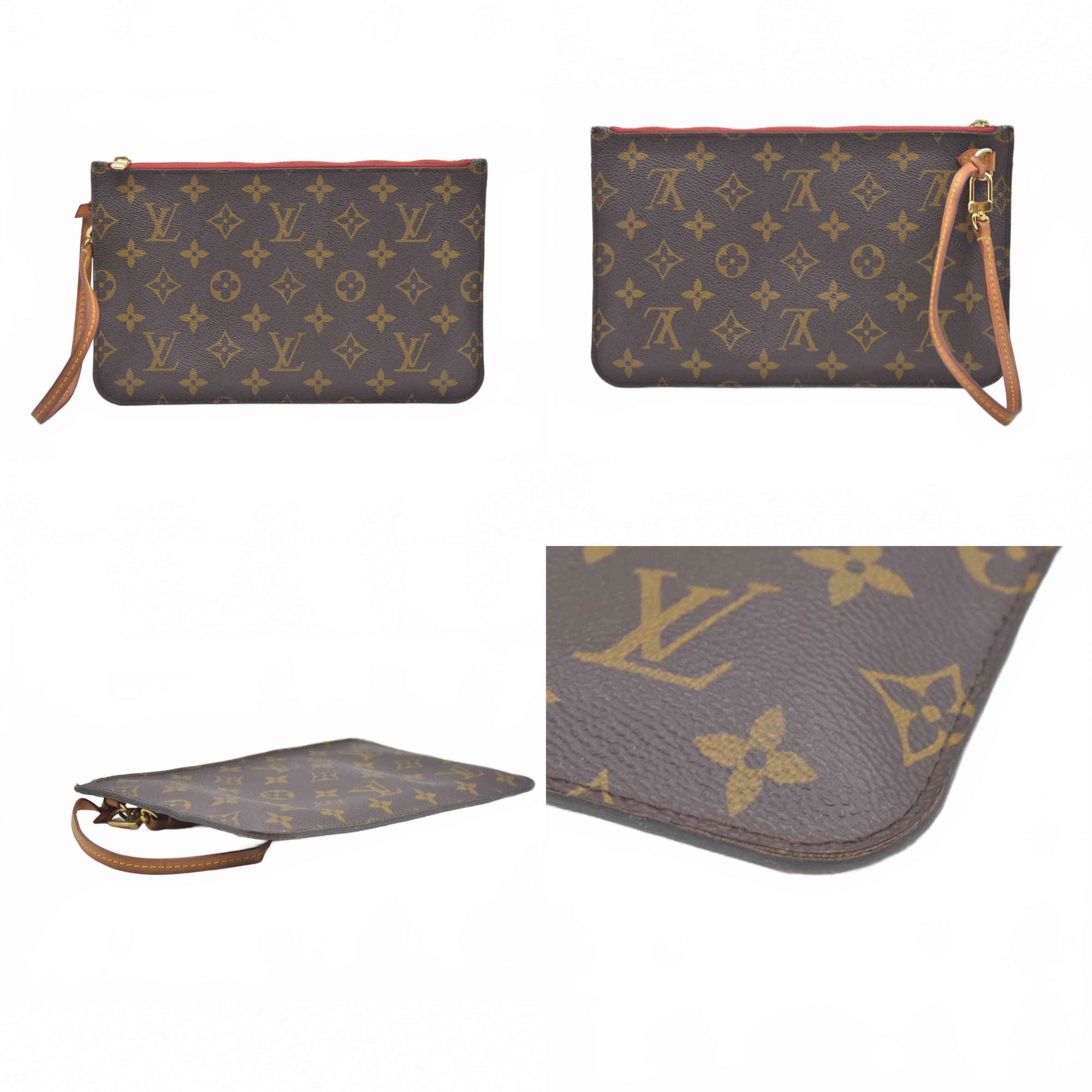 $600 Louis Vuitton Monogram Neverfull MM Cherry Pochette AR1122