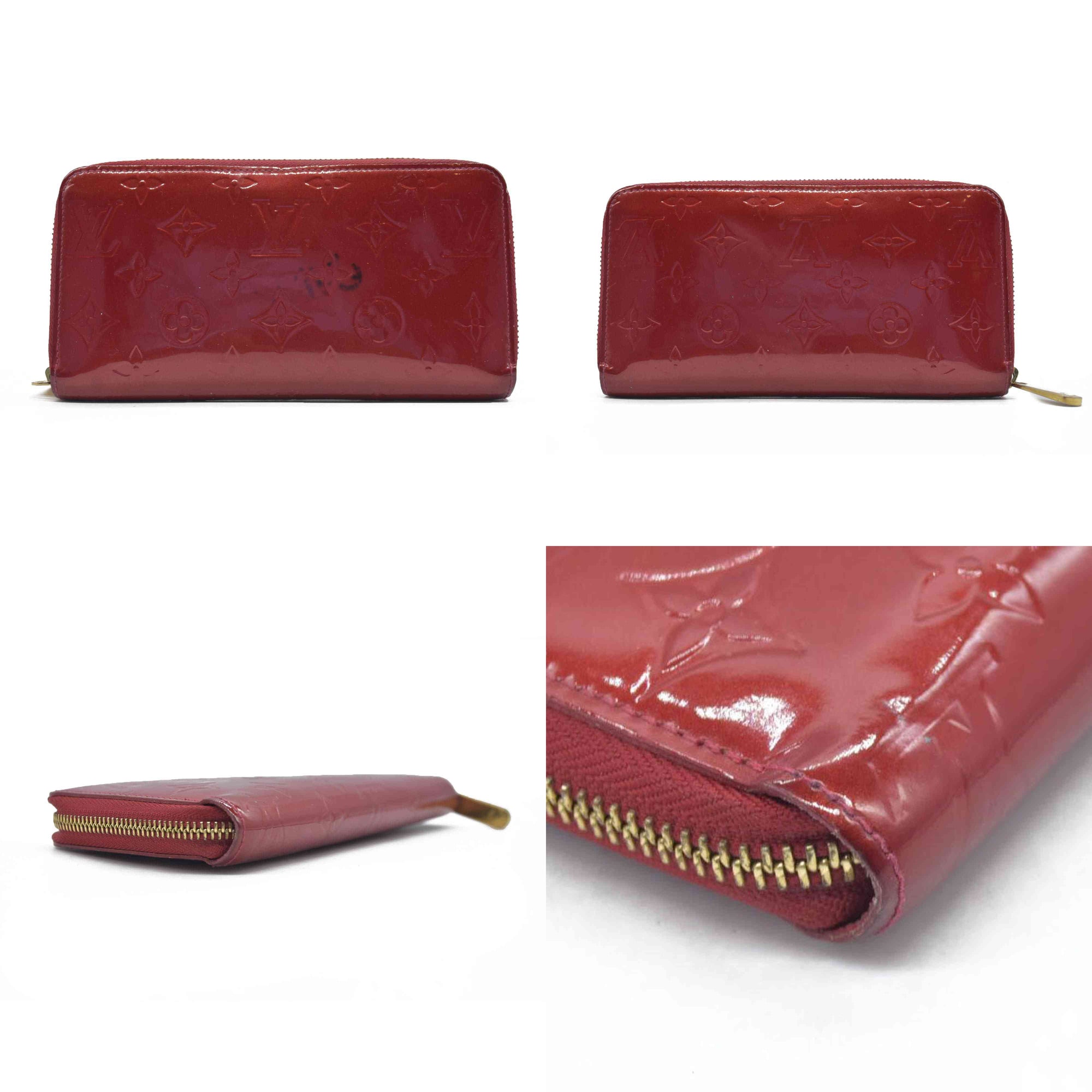 $970 Louis Vuitton Pomme d'Amour Monogram Vernis Zippy Wallet CONSIGNMENT