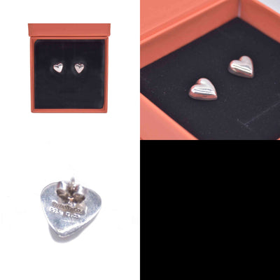 $625 Tiffany Full Heart Silver Earrings CONSIGNMENT 10021084