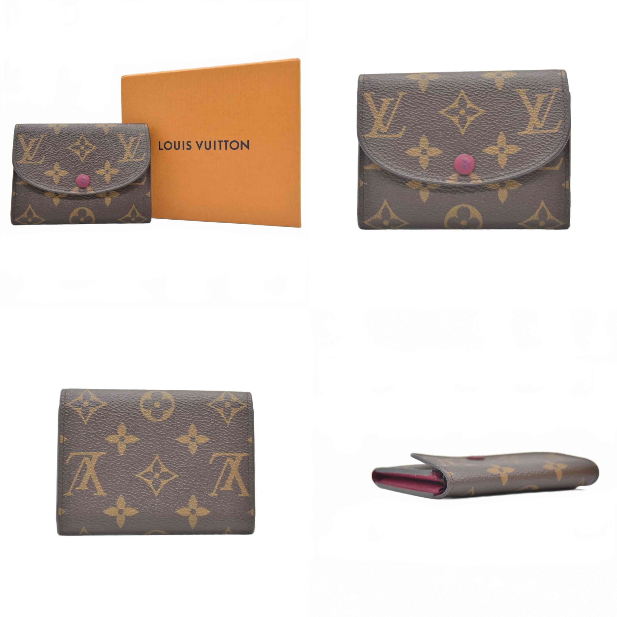 $450 2017 Louis Vuitton Monogram Porte Monnaie Rosalie Coin Purse Wallet Brown UB2137